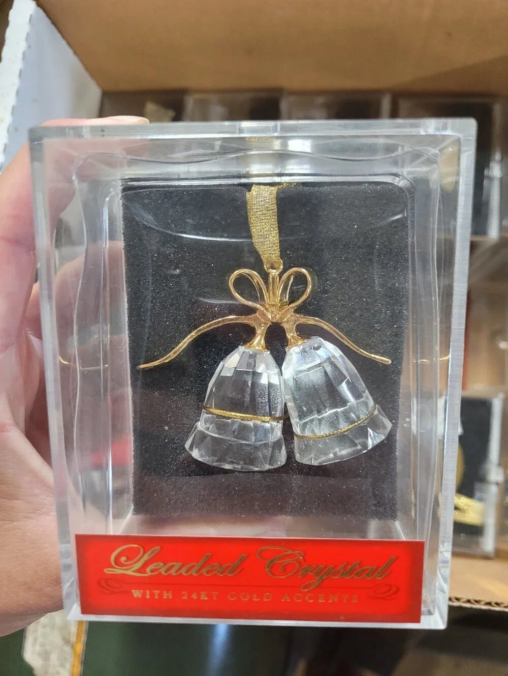 Crystal Ornament with Gold Accents